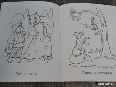 Лиса и тетерев раскраска