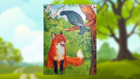 Иллюстрация к сказке лиса и тетерев