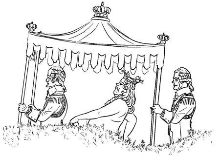 Раскраска к сказкам Андерсена новое платье короля