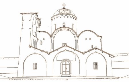 Псковский Кремль рисунок Псков