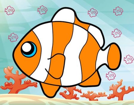 Рыба клоун нарисовать