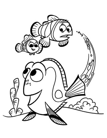 Рыбка дори разукраска