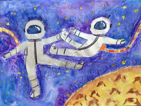 Рисунок на день Космонавта