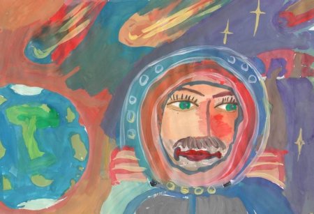 Рисование с детьми космосмонавт