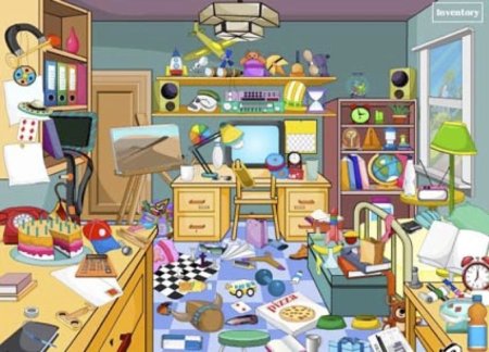 Много предметов в комнате