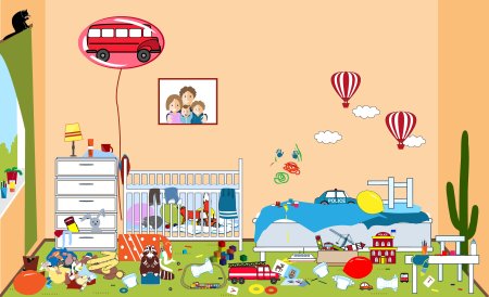 Беспорядок в комнате вектор