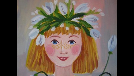 Портрет девушки весны рисунок для детей