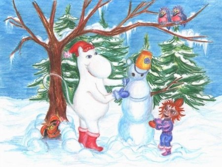 Рисунок на тему зимняя сказка