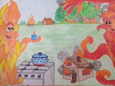 Рисунок на тему пожарная безопасность