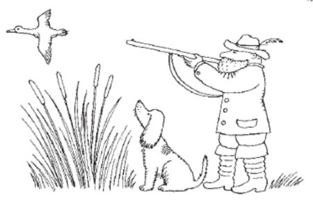 Охотник раскраска