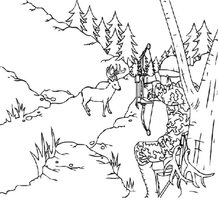 Охотник раскраска