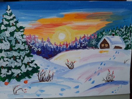 Гостья зима рисунок