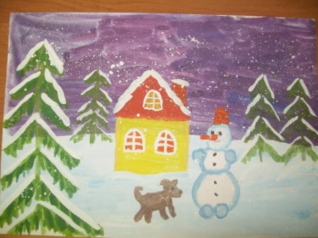 Гостья зима рисунок