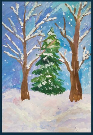 Рисование Здравствуй гостья зима