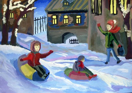 Рисование в подготовительной группе Здравствуй Зимушка зима