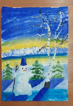 Здравствуй гостья зима рисунок в школу