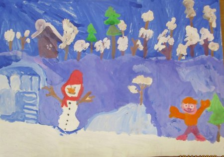 Рисование Здравствуй гостья зима