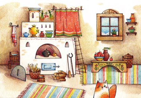 Русская печка иллюстрации