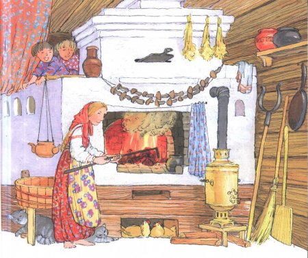 Русская печь в избе