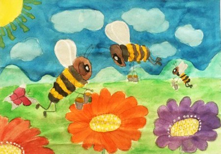 Пчела детский рисунок
