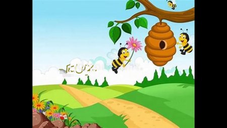 Поляна с пчелами для детей