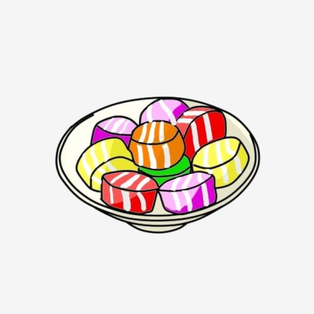 Конфеты на тарелочке рисование