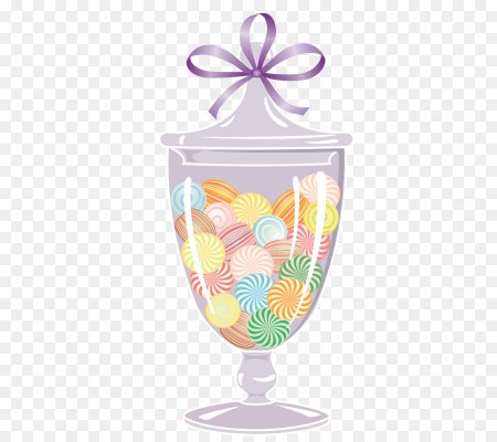 Ваза с конфетами на прозрачном фоне