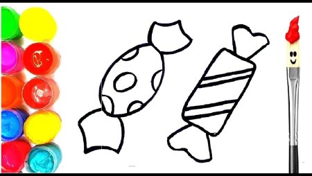 Конфеты трафарет для рисования