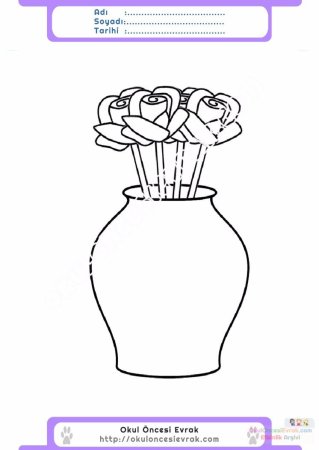 Трафарет ваза для цветов для рисования