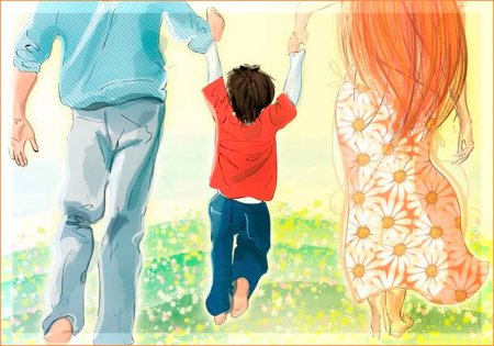 Папа и сын рисунок