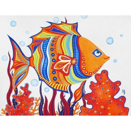 Декоративное рисование рыбки