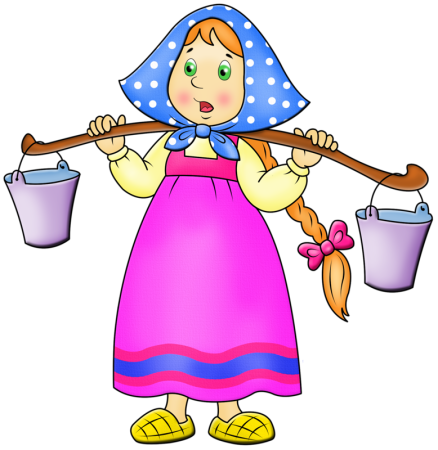 Расписные ведра с коромыслом