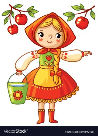 Баба с коромыслом и ведрами