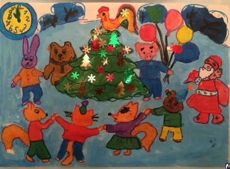 Дети водят хоровод вокруг елки