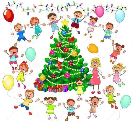 Дети танцуют вокруг елки