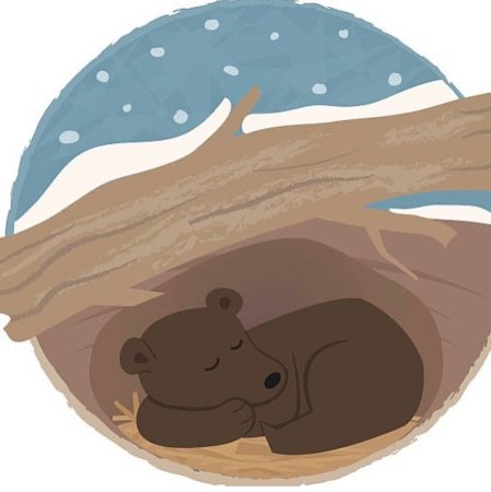 Мишка зимой в берлоге