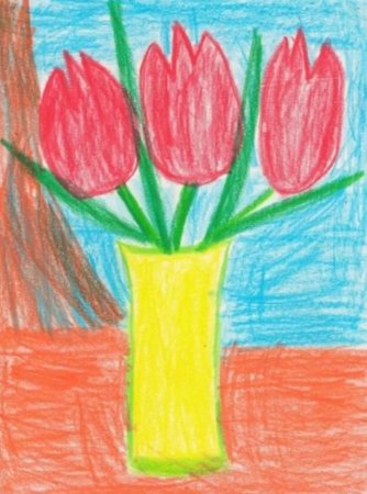Рисование букет для мамы