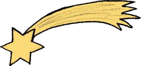 Комета с хвостом нарисованная