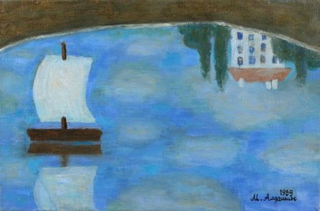 Кораблик в луже рисунок