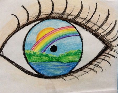 Отражение в глазу рисунок детский