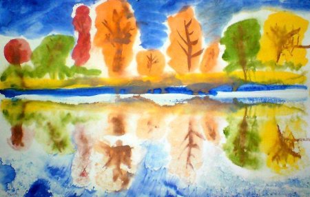 Краски осени монотипия