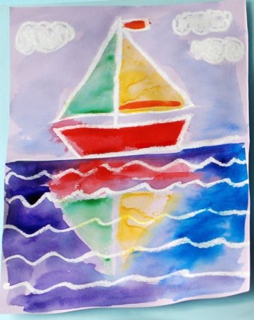 Кораблик для детей рисование