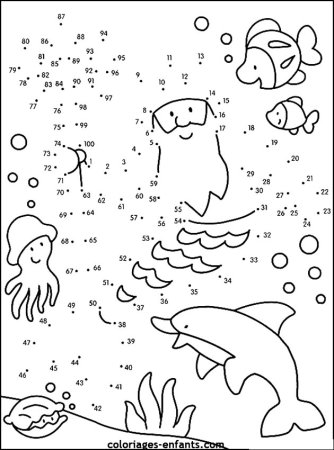 Соединить точки по цифрам до 100