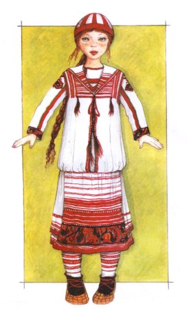 Национальный костюм удмуртов рисунок