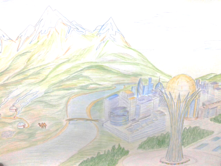 Рисунок детей на тему Астана