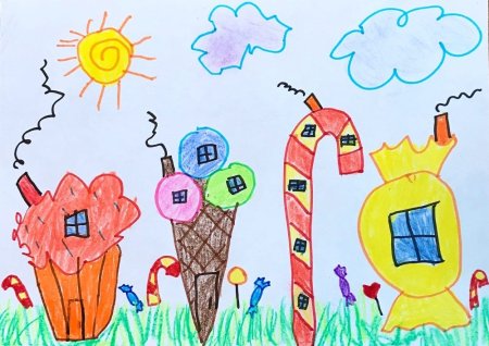 Город моей мечты рисунок детский