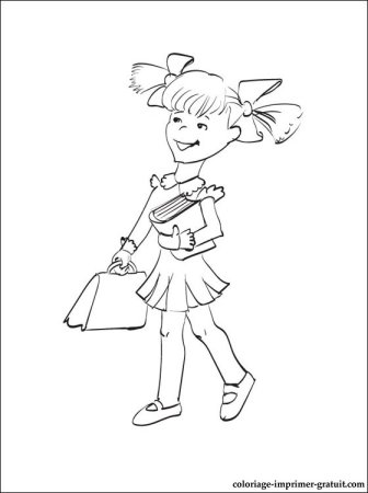 Раскраска девочка ученица