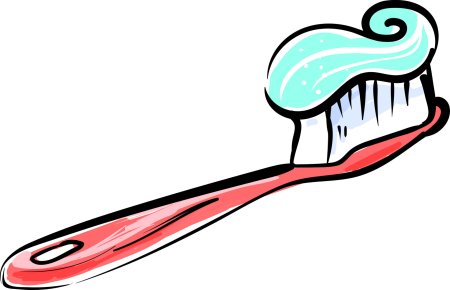 Зубная щетка намазана паста