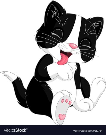 Мультяшный кот облизывается
