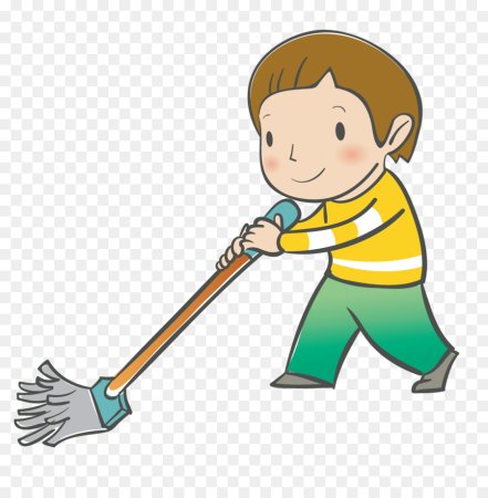 Мальчик убирается